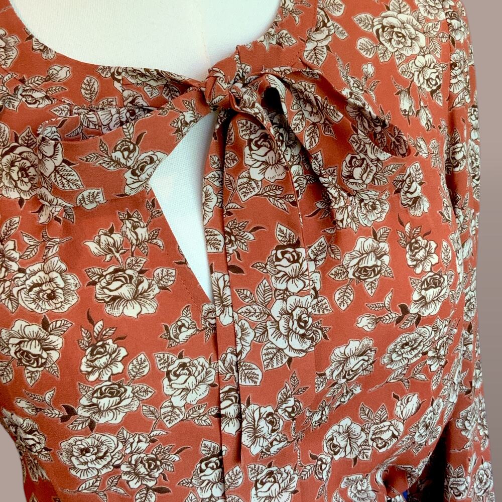 DR2 High Low V neck boho Tunic - Size XS - Rusty Mauve